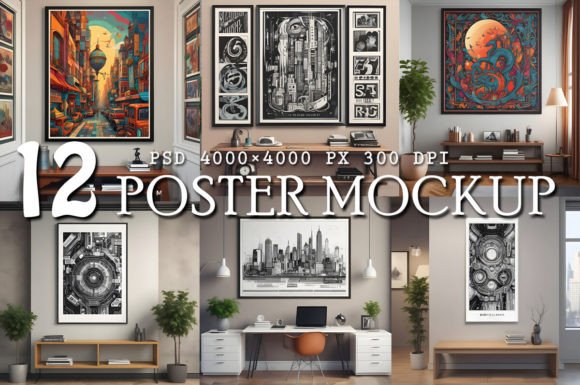 Download Poster Mockup Room Bundle Vol.3 - Poster Collection