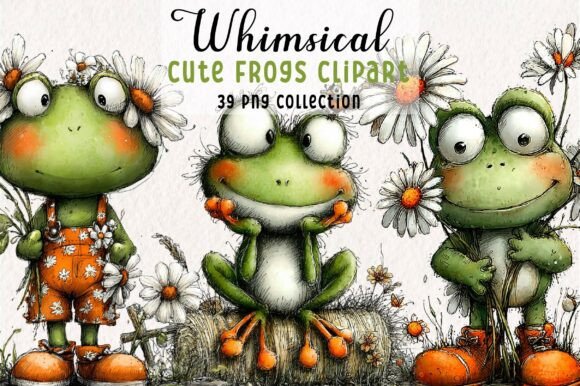 Download Whimsical Frogs Clipart PNG Bundle - Clipart png Collection