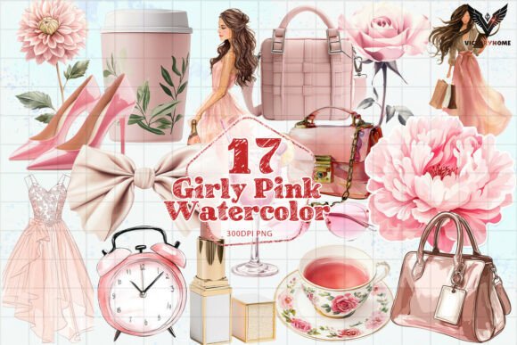 Download Girly Pink Watercolor Clipart PNG - Clipart png Collection