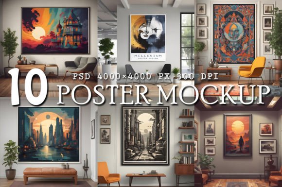 Download Poster Mockup Room Bundle Vol.4 - Poster Collection