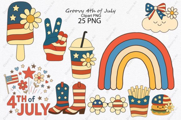 Download Groovy 4th of July Clipart PNG - Clipart png Collection