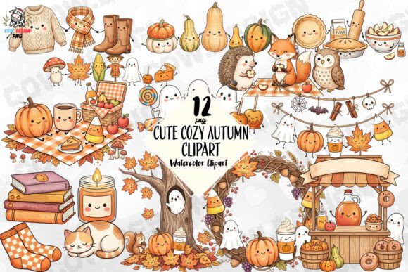 Download Cute Cozy Autumn Clipart PNG - Clipart png Collection