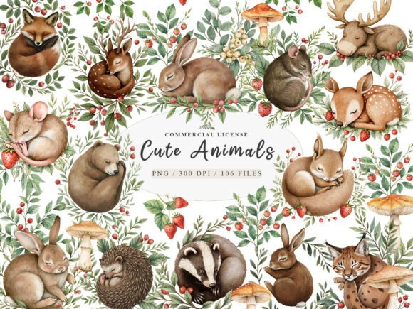 Download Cute Sweet Forest Friends Animals Wreath - Sweet Collection