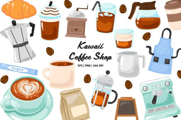 Download Cute Espresso Coffee Shop Clipart PNG - Clipart png Collection