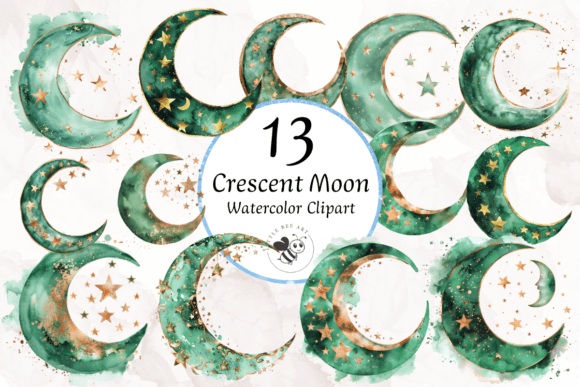 Download 13 Crescent Moon Watercolor Clipart PNG - Clipart png Collection