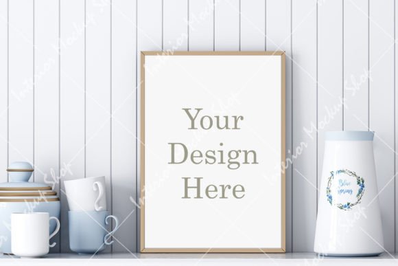 Download Mock Up Poster Frame in Kitchen Room - Poster Collection