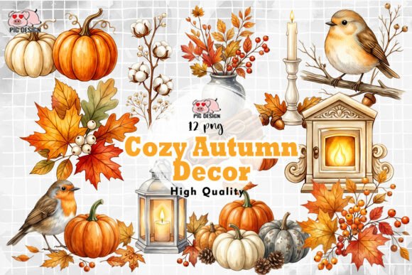 Download Cozy Autumn Decor Clipart PNG - Clipart png Collection