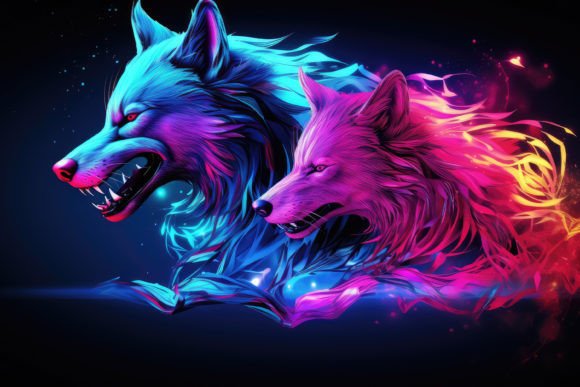 Download Neon Wolf Background - Premium Resources