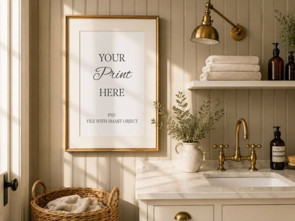 Download Bathroom Frame Mockup Poster Art Mockup - Poster Collection