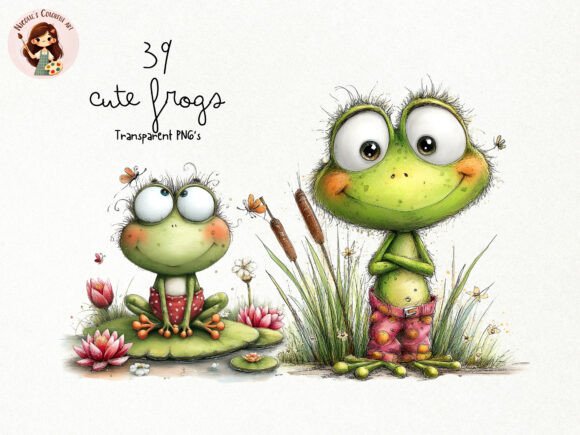 Download Cute Frogs Clipart PNG Bundle - Clipart png Collection