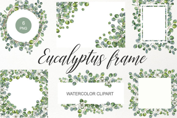Download Watercolor Eucalyptus Frame Clipart PNG - Clipart png Collection