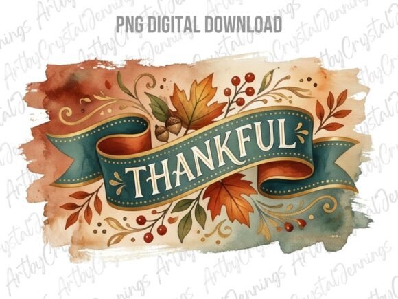 Download Watercolor Thankful Fall Clipart PNG - Clipart png Collection