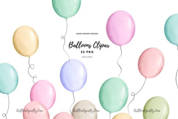 Download Watercolor Balloons Clipart PNG Bundle - Clipart png Collection