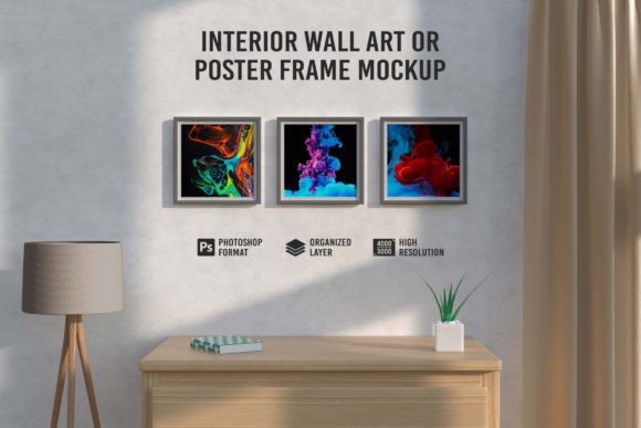 Download Interior Wall Art or Poster Frame Mockup - Poster Collection