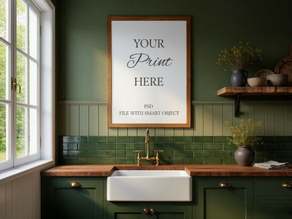 Download Green Kitchen Sink Poster Frame Mockup - Poster Collection