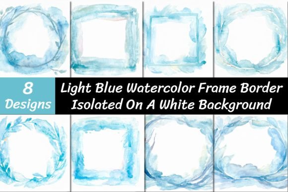 Download Blue Watercolor Frame Border Backgrounds - Watercolor frame border Collection