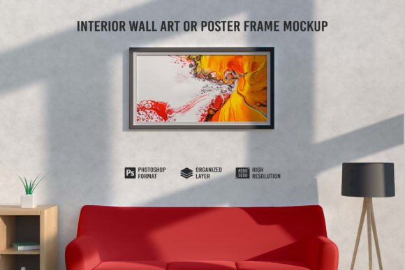 Download Interior Wall Art or Poster Frame Mockup - Poster Collection