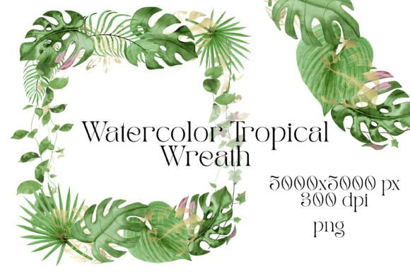 Download Watercolor Tropical Frame Border - Premium Resources