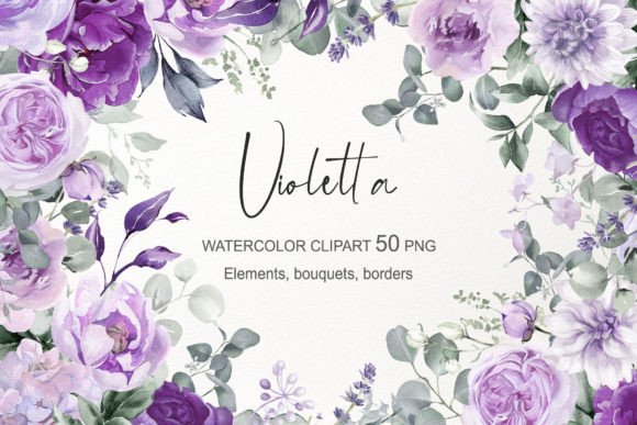 Download Purple Watercolor Flowers Clipart PNG - Clipart png Collection