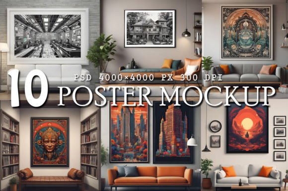 Download Poster Mockup Room Bundle Vol.2 - Poster Collection