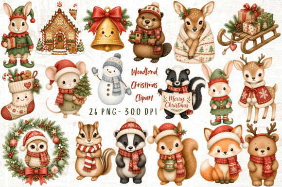 Download Woodland Christmas Clipart PNG - Clipart png Collection