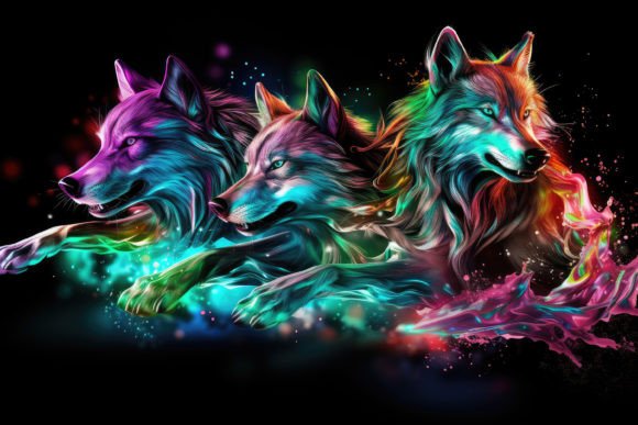Download Neon Wolf Background - Premium Resources
