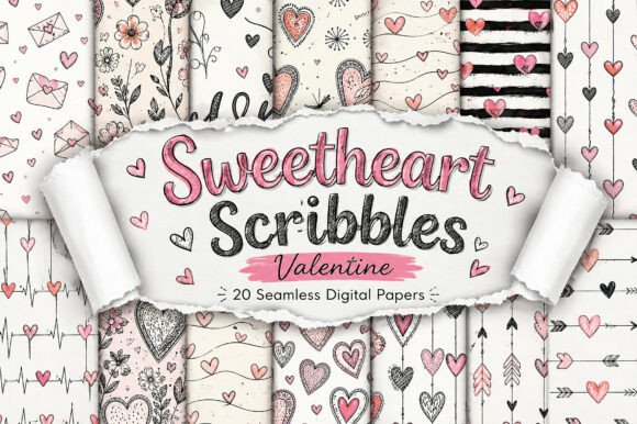 Download Sweetheart Scribbles – Valentine Digital - Sweet Collection