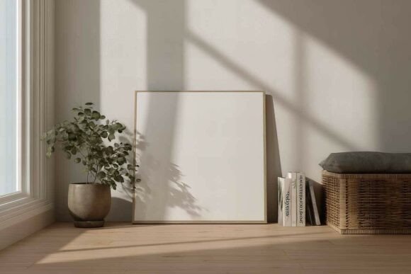 Download Blank Poster Canvas Mockup in Interior - Poster Collection
